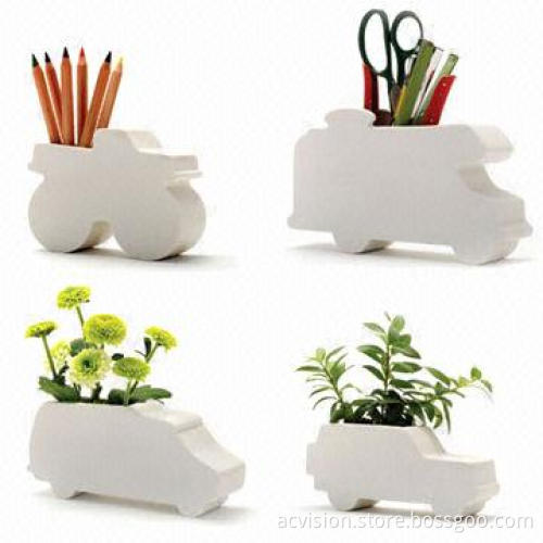 Car and truck shape ceramic plant pot, flower pot or can be used as pen holder
